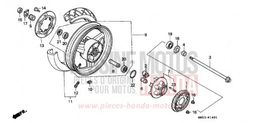 REAR WHEEL (CBR1000FK) CBR1000FK de 1989